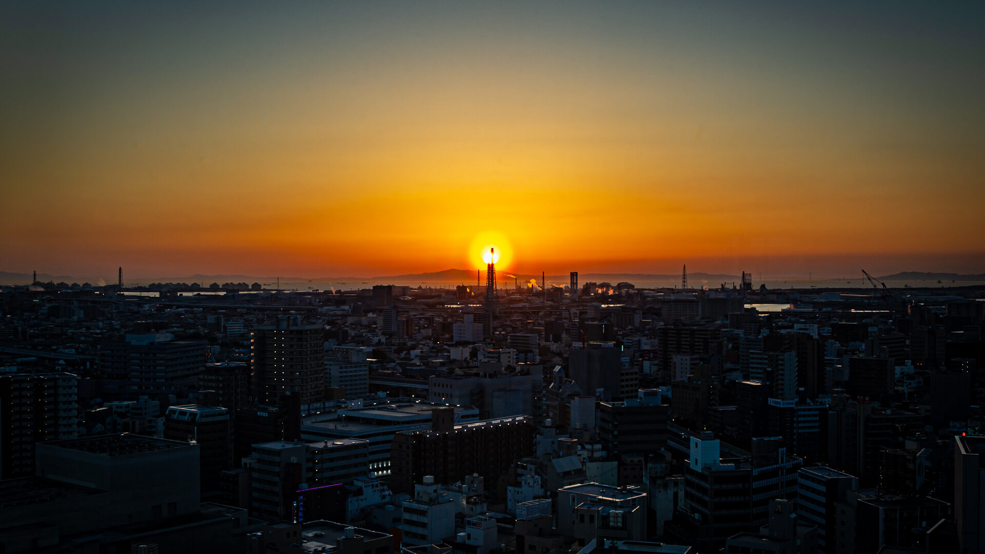 堺市役所展望階からの夕景